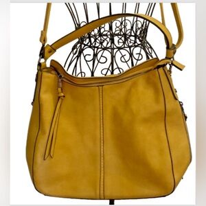 REALER Handbag ,designer Hobo Bag Mustard Yellow with Tassel ..